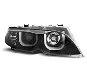Paire de phares BMW serie 3 E46 Berline de 2001 a 2005 angel eyes 3D noir