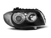 Paire de feux phares BMW Serie 1 E87 / E81 04-11 angel eyes noir