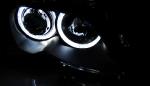 Paire de phares BMW serie 3 E46 Berline de 2001 a 2005 angel eyes led noir