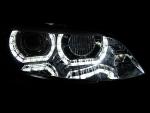 Paire de feux phares BMW serie 3 E92 / E93 06-10 angel eyes LED 3D DRL chrome