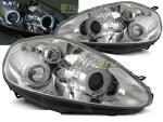 Paire de feux phares Fiat Grande Punto 05-08 angel eyes chrome