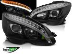 Paire de feux phares avant pour Mercedes W204 07-10 LED LTI Noir