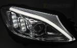 Paire de feux phares Mercedes Classe C W205 14-18 DRL LTI LED Chrome