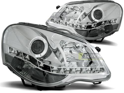 Paire de feux phares VW Polo 9N3 05-09 Daylight led chrome