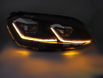 Paire de feux phares VW Golf 7 13-17 LED TRU DRL Dyn Noir Rouge