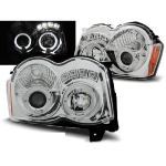 Paire de feux phares Jeep Grand Cherokee 08-10 angel eyes chrome