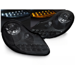 Paire de feux phares Porsche Boxster 986 de 1996 a 2004 Daylight LED Noir Mat