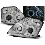 Paire de feux phares Citroen C2 03-10 angel eyes chrome