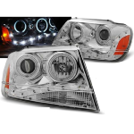 Paire de feux phares Jeep Grand Cherokee 99-05 Daylight LED chrome