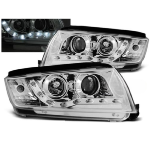 Paire de feux phares Skoda Fabia 99-08 Daylight led chrome