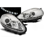 Paire de feux phares Fiat Punto Evo 09-12 Daylight DRL led chrome