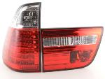 Paire de feux arrière BMW X5 type E53 98-02 Rouge Chrome Led