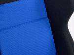 Paire de siege baquet Super Sport en Tissus Bleu Noir Inclinable Rabattable