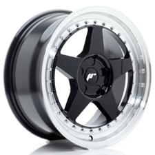 Jante JR Wheels JR6 17x8 ET20-35 - 5 trous sur mesures - Gloss black Machined lip