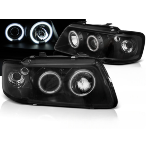 Paire de feux phares Audi A3 8L de 1996 a 2000 angel eyes CCFL noir