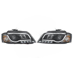 Paire de Phares Tubelight Led DRL Audi A3 8P 2008 a 2012 Noir
