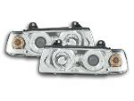 Paire de feux phares Design Angel Eyes BMW Serie 3 Berline type E36 92-98 Chrome