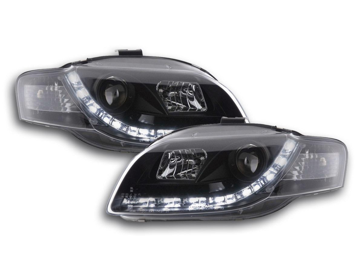 Paire de feux phares Daylight Led Audi A4 8E 2004-2008 Noir