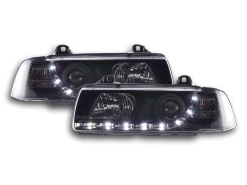 Paire de feux phares Daylight Led BMW serie 3 Coupe E36 92-98 Noir