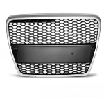 Calandre Avant pour Audi A6 C6 Look Sport de 04/2004 a 2008 Argent et noir