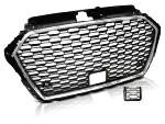 Calandre Avant pour Audi A3 8V de 2017 a 2020 Look Sport Chrome et Noir