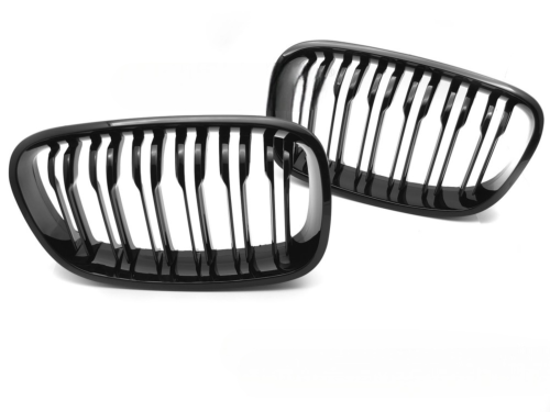 Grille calandre BMW serie 1 F20/F21 de 2011 a 2014 Noir brillant Double Barres
