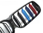 Grille de calandre avant BMW Serie 6 G32LCI de 2020 a 2023 Noir brillant + Tricolore