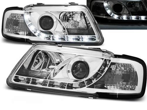 Paire de feux phares Audi A3 8L de 1996 a 2000 Daylight DRL led chrome