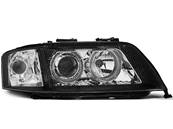 Paire de feux phares avant Audi A6 C5 de 2001 a 2004 angel eyes xenon noir