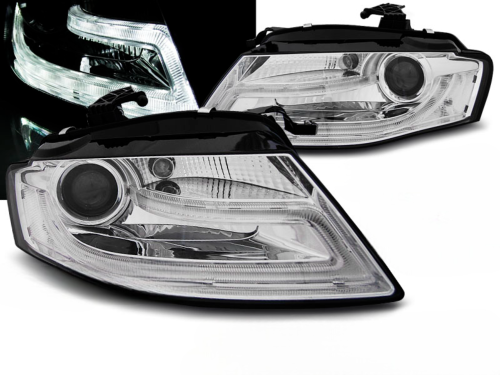 Paire de feux phares Audi A4 B8 de 2008 a 2011 DRL led chrome