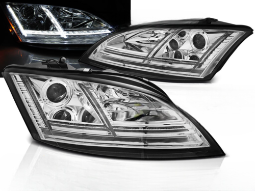 Paire de feux phares Audi TT 8J de 2006 a 2010 Xenon Led DRL chrome AFS