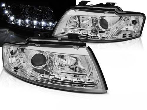 Paire de feux phares Audi A4 cabriolet de 2002 a 2006 Daylight led chrome