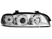 Paire de feux phares BMW serie 5 E39 de 1995 a 2003 angel eyes chrome
