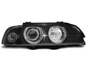 Paire de feux phares BMW serie 5 E39 de 1995 a 2000 angel eyes xenon noir