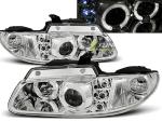 Paire de feux phares Chrysler Voyager 96-01 angel eyes chrome