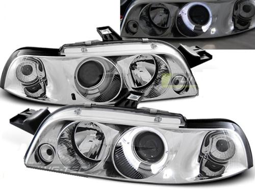 Paire de feux phares Fiat Punto 93-99 angel eyes chrome