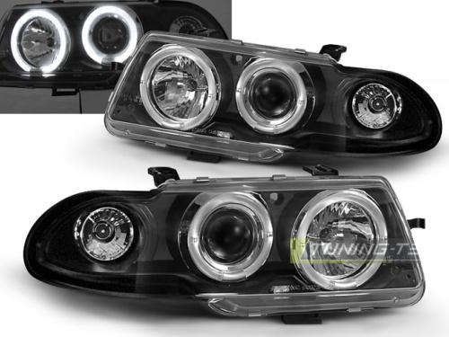 Paire de feux phares Opel Astra F 91-94 angel eyes noir