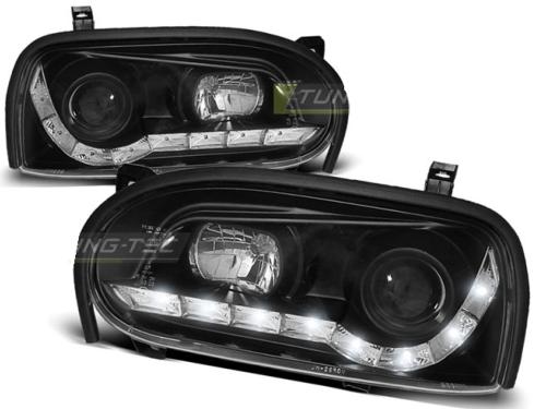 Paire de feux phares VW Golf 3 91-97 daylight led noir