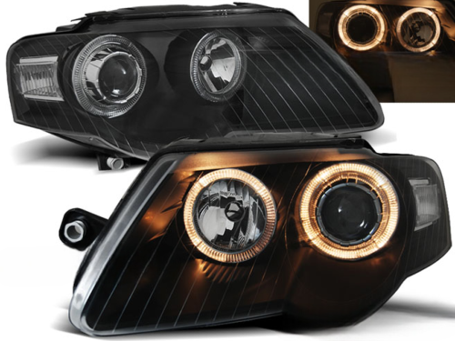 Paire de feux phares VW Passat B6 3C de 2005 a 2010 angel eyes noir