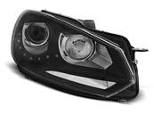 Paire de feux phares VW Golf 6 08-12 Daylight led DRL noir