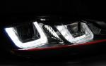 Paire de feux phares VW Golf 6 08-12 led U-type DRL noir liner rouge