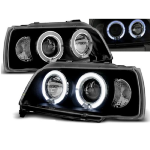 Paire de feux phares Renault Clio 90-95 angel eyes noir