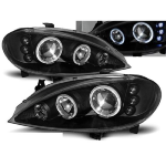 Paire de feux phares Renault Megane 99-02 angel eyes noir