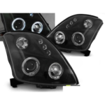 Paire de feux phares Suzuki Swift 05-10 angel eyes noir