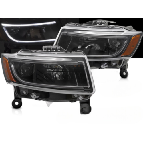 Paire de feux phares Jeep Grand Cherokee de 2014 a 2016 Tube Light Noir