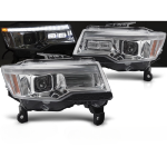 Paire de feux phares Jeep Grand Cherokee de 2016 a 2021 LED Dyn Chrome