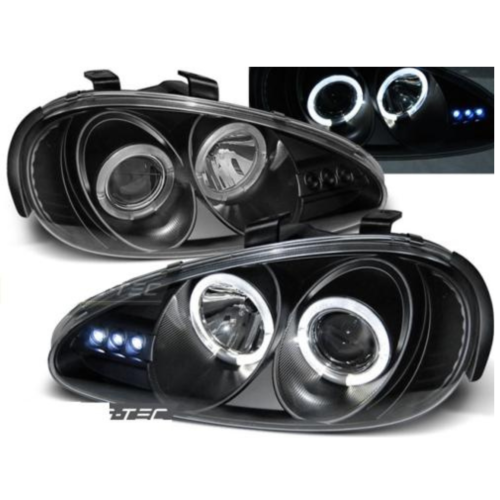 Paire de feux phares Mazda MX3 91-98 angel eyes noir