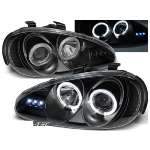 Paire de feux phares Mazda MX3 91-98 angel eyes noir