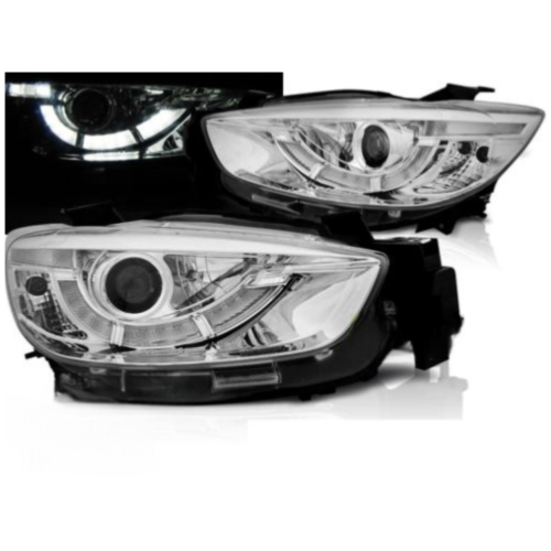 Paire de feux phares Mazda CX5 11-15 LED DRL chrome