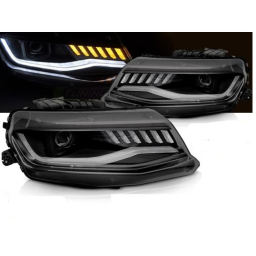 Paire de feux phares Chevrolet Camaro 16-18 Xenon Led dyn Noir